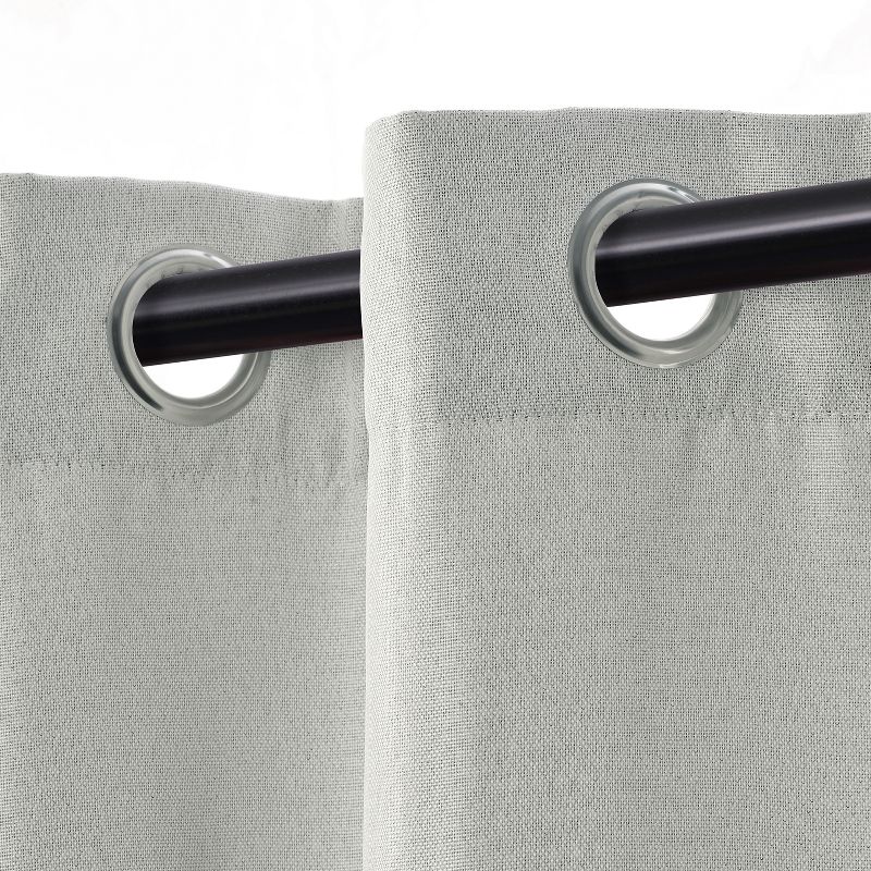 Classic Linen Design Room Darkening Semi-Blackout Curtains, Set of 2 by Blue Nile Mills, 2 of 6