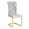 KWPZQEB Luxury Dining Chair, Upholstered Accent Chair w/ Faux Alligator Skin, Crystal Buckle & Metal Bow Leg, Kitchen Chair for Dining Room - 4 of 4