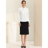 INSPIRE CHIC Women's Vintage Solid Gothic Velvet Dressy Bow Tie Neck Business Shirt - 4 of 4