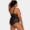 Curvy Couture Women's Plus Size No Show Lace Bodysuit - 3 of 4