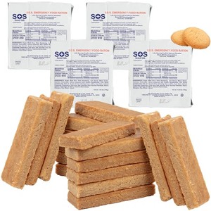 SOS Food Lab Emergency Food Bar - 3600 Calorie Ration (4 Pack Shortbread Cookie) - 3 Day/72 Hour Ready to Eat Supply for Camping - 5 Year Shelf Life! - 1 of 4
