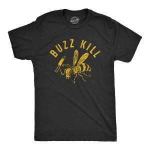 Mens Buzzkill T Shirt Funny Sarcastic Killer Bee Joke Knife Graphic Tee For Guys - Crazy Dog Men's T Shirt - 1 of 4