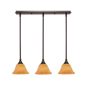 Toltec Lighting Any 3 - Light Chandelier in  Dark Granite with 7" Firré Saturn Shade - 1 of 1