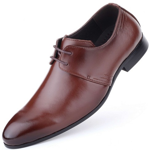 Mio Marino - Men's Plain Toe Oxford Dress Shoes - Burnt Sienna, Size: 7 ...