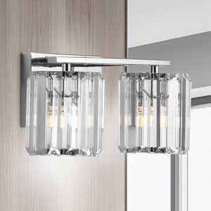 LED Metal/Glass Coco Prism Vintage Classic Glam Pendent Chrome - JONATHAN Y - 1 of 4