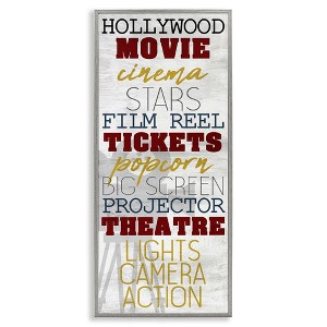 Stupell Industries Vintage Cinema Projector Phrases, 10" x 24" - 1 of 4