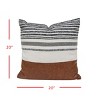 20x20 Inches Hand Woven Multi Cotton & Faux Leather With Polyester Fill Pillow - Foreside Home & Garden - image 4 of 4