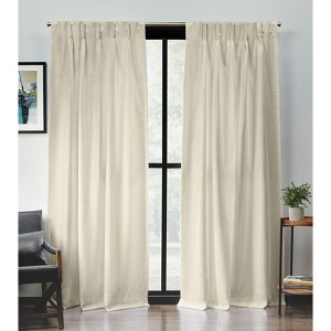 Exclusive Home Loha Light Filtering Pinch Pleat Curtain Panel Pair - 1 of 4