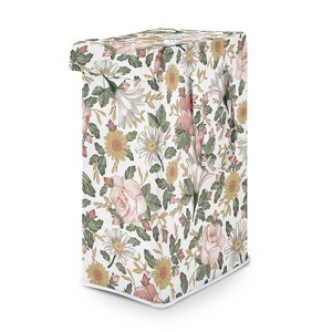 Sweet Jojo Designs Girl Foldable Laundry Hamper with Handles Vintage Floral Pink Green and Yellow - 1 of 4