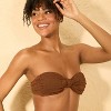 Women's Crochet Front Knot Bandeau Bikini Top - Shade & Shore™ Brown - 3 of 3