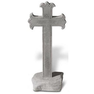 Kay Berry The Lord Is My Shepard Cross Shaped Memorial Garden Stone