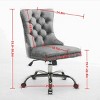 Tufted Velvet Swivel Office Chair with Adjustable Seat Height 19.7–22.4 in for Home Workspace -3irtyhousy - 4 of 4