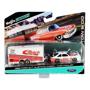 Maisto Design 1993 Ford Mustang SVT Cobra & Car Trailer Tow & Go - 1 of 3