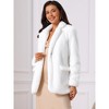 INSPIRE CHIC Women's Faux Fur Winter Open Front Notch Lapel Long Sleeve Fluffy One Button Coat - 3 of 4