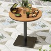 Syemin Patio Side Table, Outdoor Dining Table Set, Wood Top Outdoor Furniture Round Table for Lawn, Poolside, Black, 27.8" * 27.8" * 29.1" - 4 of 4