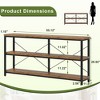 UbMelt 55.12 Inch Console Table with 3-Tier Storage Shelves,Industrial Entryway Table for Living Room & Entryway,Brown - 3 of 4