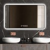 Modern Rectangular Bathroom Vanity Mirror with LED Backlight, Black Wall-Mounted Makeup Mirror for Bathroom - The Pop Home - 3 of 4