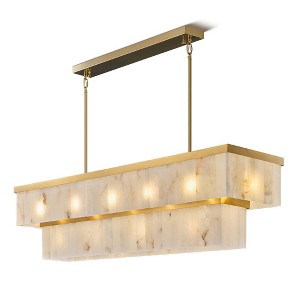 54" Modern Dual-Layer Rectangle Drum Kitchen Island Chandelier - 1 of 4