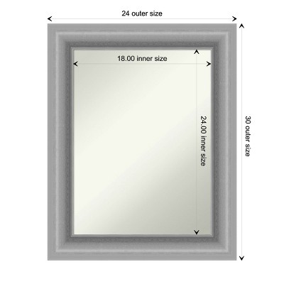 Peak Polished Silver Rectangular Bathroom Vanity Mirror