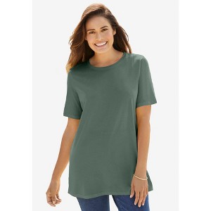 Woman Within Plus Size Perfect Short-Sleeve Crewneck Tee - 1 of 4