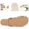 Perphy Women's Peep Toe Pearl Decor Slip-on Flat Slides Mules - 3 of 3