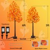 Romswi 2Pack 5FT 6FT Artificial Lighted Maple Tree, 216 LED Warm White Lights, Thanksgiving Autumn Harvest Outdoor Indoor Home Decor - 2 of 4