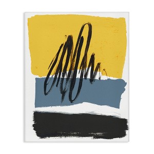 Stupell Industries Abstract Squiggle Over Vibrant Shapes Yellow Blue Canvas Art - 1 of 4