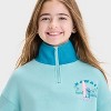 Girls' Stitch Hawaii Elevated 1/4 Zip Sweatshirt - Blue - 2 of 4