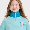 Girls' Stitch Hawaii Elevated 1/4 Zip Sweatshirt - Blue - image 2 of 4