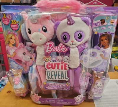 Barbie Cutie Reveal Slumber Party Gift Set With 2 Dolls & 2 Pets