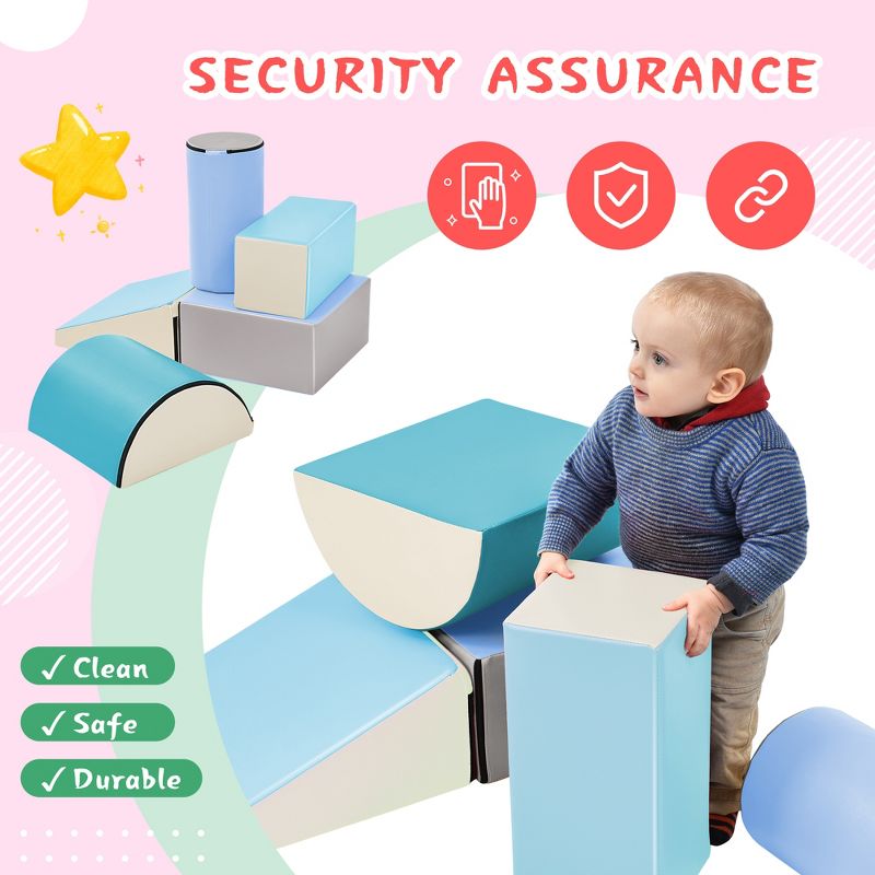 Softzone Climb and Crawl Activity Playset, Lightweight Safe Soft Foam Nugget Block for Toddlers-ModernLuxe, 5 of 15