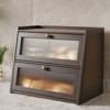 Double Bread Box, Bamboo Kitchen Countertop Organizer, Large Capacity Bread Rack With Window - 2 of 4