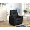 Yinvani Black PVC Child Recliner Chair with Cup Holder - 3 of 4