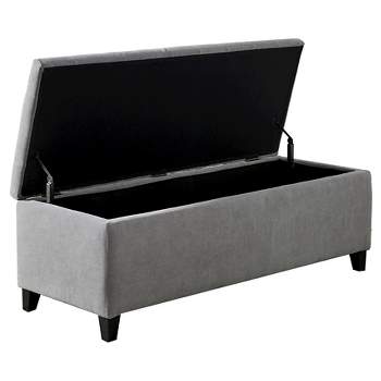 Selah Tufted Top Storage Bench - Gray