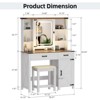 Sevobal Vanity Tables Farmhouse Vanity Desk with Spacious Storage, Glass Tabletop for Bedroom, Vintage Brown - 3 of 4