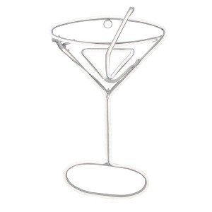 Northlight 17.25" NEON LED Lighted Pre-Lit Martini Glass Window Silhouette Decoration - 1 of 3