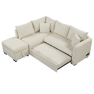 NicBex Modern Pull Out Sofa Bed Convertible Sleeper Sofa with Storage Ottoman and USB Ports for Living Room - 1 of 4