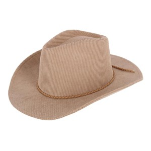 David & Young Women's Courduroy Cowboy Hat with Braided Suede Hat Band - 1 of 4