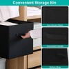 NewHome"2-Pack Foldable Black Non-Woven Fabric Storage Bins with Handles for Shelves & Closet Organization"Black - 2 of 4