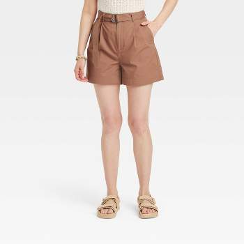 Women's High-Rise Belted Tailored Shorts - A New Day™