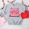 Simply Sage Market Women's Graphic Sweatshirt Love Vibes Stars Checkered - 3 of 3