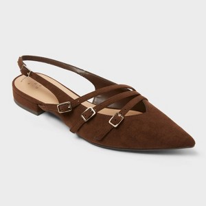 Women's Twiggy Multi Buckle Mini Heel Flats with Memory Foam Insole - A New Day™ - 1 of 4
