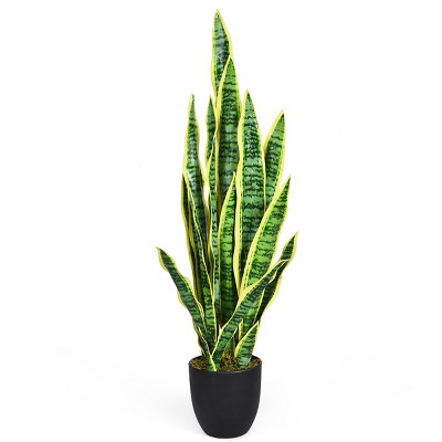 Costway Artificial Snake Plant 35.5''Fake Sansevieria Indoor/Outdoor Decoration