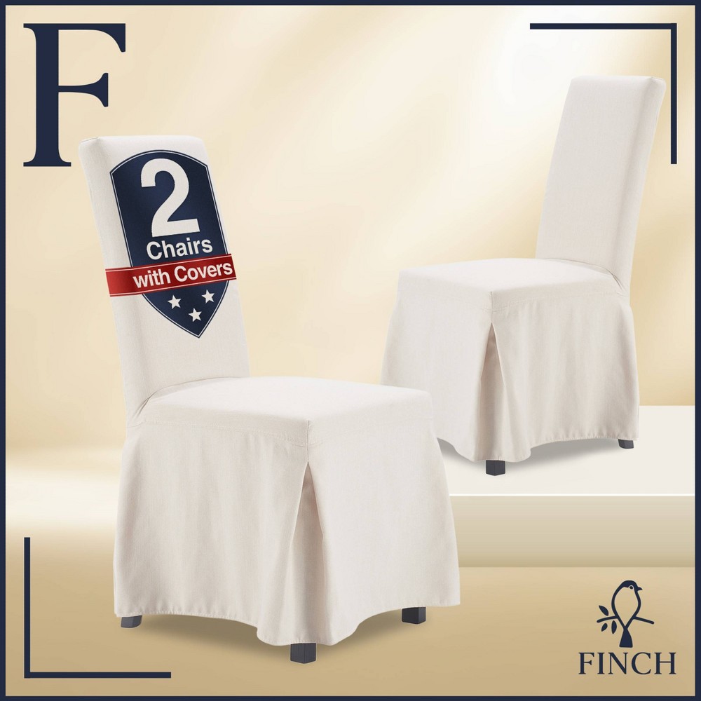 Photos - Furniture Cover Set of 2 Hayes Slipcover Dining Chair Ivory - Finch