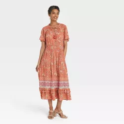 Women's Flutter Short Sleeve Smocked Dress - Knox Rose™