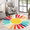 Modern Washable Area Rug Sunrise Colorful Indoor Throw Carpet for Living Room Bedroom - 2 of 4