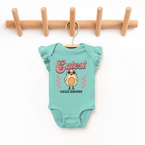 The Juniper Shop Cutest Chick Around Baby Flutter Sleeve Bodysuit - 1 of 2