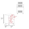 Gulches Light Oak Nightstand with Charging Ports 1 Drawer, Lower Cubby, Nickel Tone Acrylic Pull, No Assembly, 22.5"W x17"D x26.5"H - 3 of 4