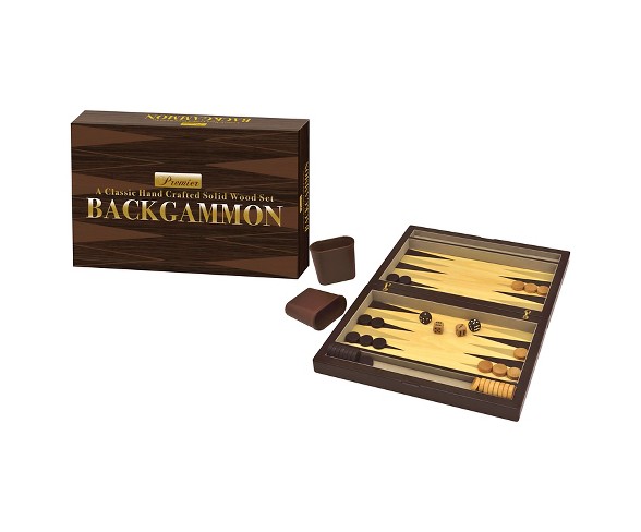 Intex Entertainment Premier Wooden Backgammon Board Game