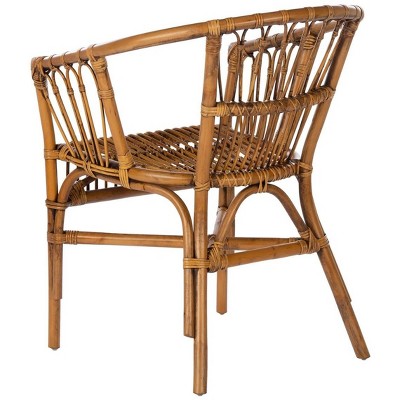 Honey Brown Wash Rattan Accent Chair Set, Sustainably Sourced